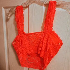 Womens Neon Orange Bralette L New